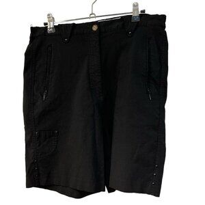 Jamie Sadok Active Shorts Zip Pockets Black Utility Stretch Women’s Size 14